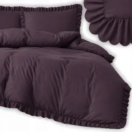 posciel-160x200-ciemny-fiolet-falbanka-2x70x80-komplet-ekskluzywna-premium