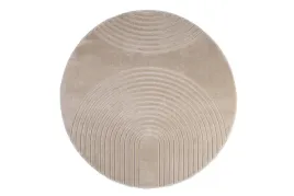 dywan-okragly-160cm-do-salonunowoczesny-bezowy-wzor-z-miekkim-wlosem