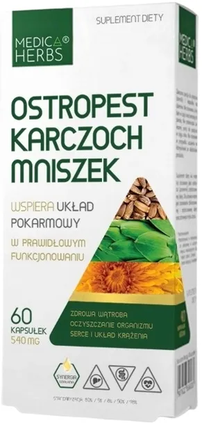 Medica Herbs Ostropest Karczoch Mniszek Wątroba Trawienie Układ Nerwowy