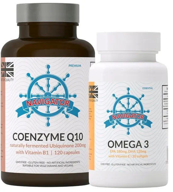 Koenzym Q10 200 mg z Witaminą B1 (Tiaminą), 120 kapsułek, Navigator