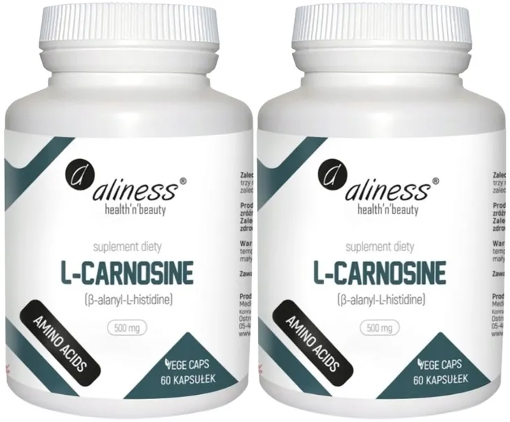 Zestaw 2x L-Carnosine 500 mg x 60 Vege caps Odporność Zatrucia alkoholowe