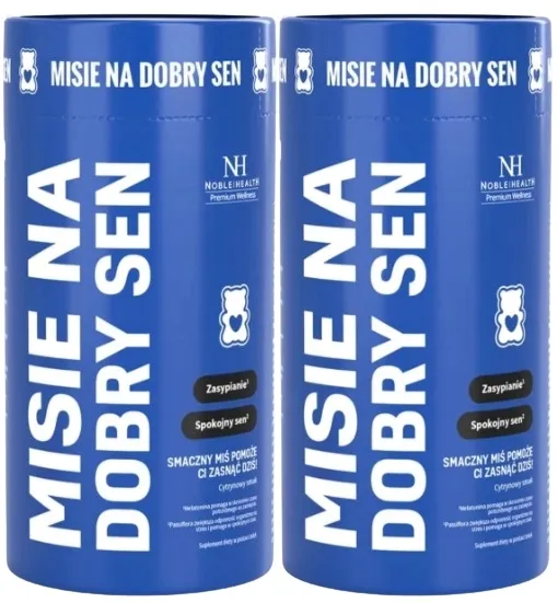 2 x Misie na dobry sen 60 żelek Spokój Zdrowy sen Odporność na stres Noble