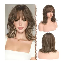 peruka-damska-bob-z-grzywka-brazowy-blond-35-cm-warstwowe-falowane