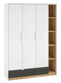 szafa-trzydrzwiowa-torino-szuflada-i-wneki-ryflowana-138-cm-dab-biel-grafit