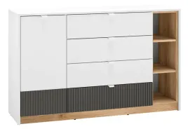 komoda-jednodrzwiowa-torino-cztery-szuflady-i-wneki-138-cm-dab-biel-grafit