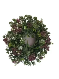 wianek-ozdobny-dekoracyjny-eukaliptus-30-cm-fioletowe-kwiatki