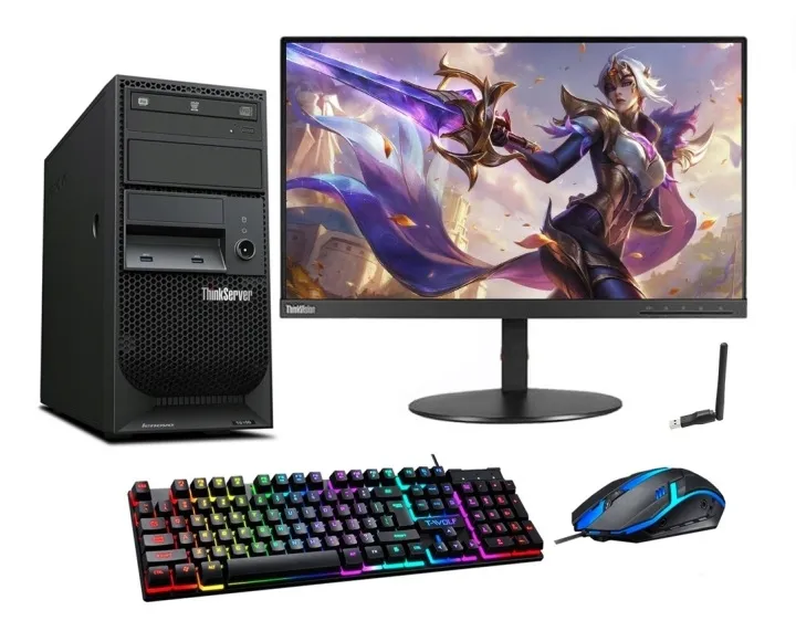 ZESTAW KOMPUTEROWY GAMINGOWY PC do GIER LENOVO 4x3.30GHz 16GB 256GB SSD LED23" W10
