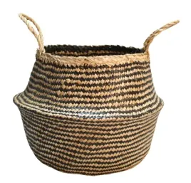 kosz-na-kwiaty-trawa-morska-czarny