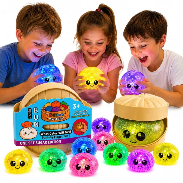 ŚWIECACY GNIOTEK SQUISHY PIEROŻEK PIERÓG DUMPLING 10 CM Z BROAKTEM LED 10 C