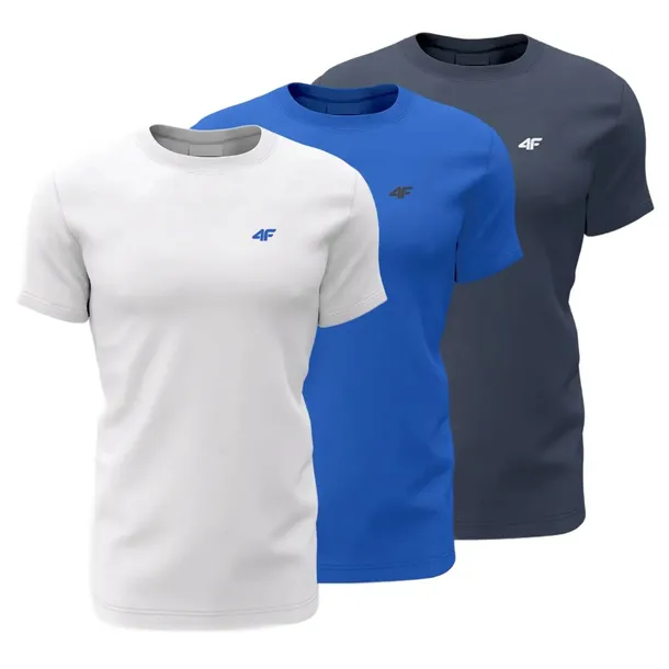 T-shirt męski (ZESTAW KOSZULEK 3 SZT.) 4F 4FWSS26TTSHM4479-90S MULTI 4XL