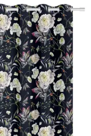 zaslona-140x250-peonie-kwiaty-czarna-przelotki