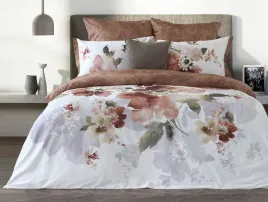 posciel-satynowa-210x200-kwiaty-malowane-akwarelowe-biala-brazowa-lusso