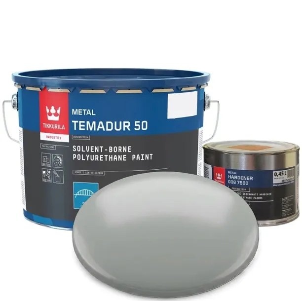 Tikkurila Temadur 50 Jasnoszary Półpolysk RAL 7035 Farba PU [ZESTAW] 3L