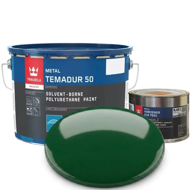 Tikkurila Temadur 50 Zielony RAL 6005 Farba Poliuretanowa [Zestaw] 3L