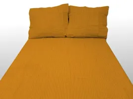 posciel-z-kory-180x200-musztardowa-jednobarwna-bawelna-100percent