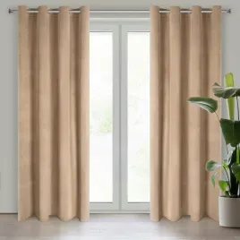 komplet-zaslon-2szt-140x250-darla-bezowy-ciemny-welurowy-na-przelotkach