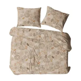 posciel-z-kory-200x220-cappuccino-wielokolorowa-kwiaty-liscie-bielawa-karo