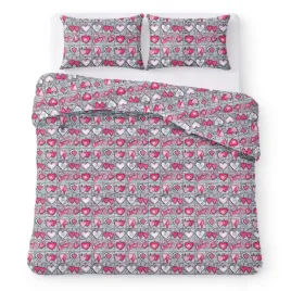 posciel-z-kory-200x220-szara-w-rozowe-i-biale-serca-wyrazisty-kora-home