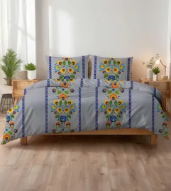 posciel-z-kory-200x220-szara-folk-w-kolorowe-kwiaty-styl-lowicki-kora-home
