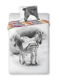 posciel-140x200-zebra-biala-czarna-kolorowe-paski