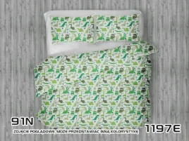 posciel-140x200-biala-dinozaury-zielone-oliwkowe