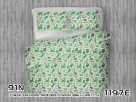 posciel-90x120-biala-dinozaury-zielone-oliwkowe