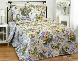 posciel-satynowa-160x200-zolta-niebieska-bukiety-luxury