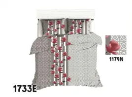 posciel-160x200-tulipany-bordowe-szara-grafitowa
