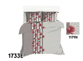 posciel-140x200-tulipany-bordowe-szara-grafitowa