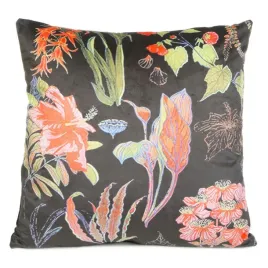 poszewka-45x45-czarna-czerwona-kwiaty-liscie