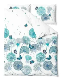 posciel-bawelniana-220x200-wind-dmuchawce-motyle-kwiaty-biala-turkusowa