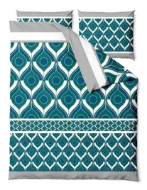 posciel-satynowa-160x200-sapphire-geometria-zielona-szara-granatowa
