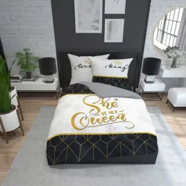 posciel-160x200-she-is-my-queen-biala-czarna-geometria-glamour-holland-home