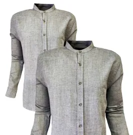 koszula-letnia-casual-stojka-kombinowany-rekaw-grey-m