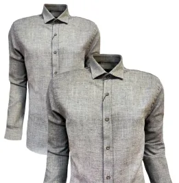 koszula-letnia-casual-slim-kombinowany-rekaw-grey-m