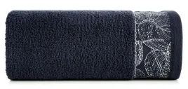 recznik-agis-70x140-granatowy-liscie-frotte-400g-m2