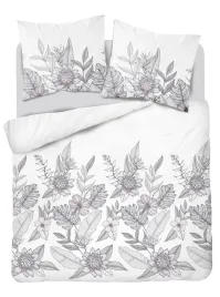posciel-satynowa-220x200-biala-szara-kwiaty-liscie-home-satin