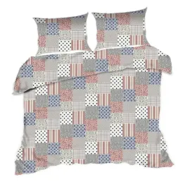 posciel-160x200-poczlork-szara-czerwona-granatowa-groszki-classic