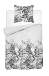 posciel-satynowa-140x200-szara-liscie-z-jedna-poszewka-home-satin