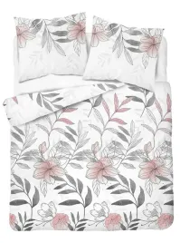 posciel-satynowa-220x200-biala-szara-pudrowa-kwiaty-liscie-home-satin