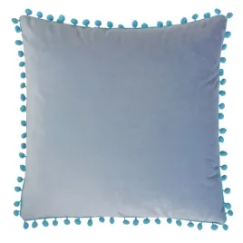 poszewka-z-pomponami-40x40-niebieska-welurowa