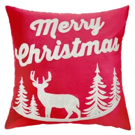 poszewka-swiateczna-45x45-renifer-czerwona-merry-christmas