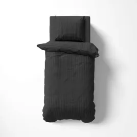 posciel-adamaszkowa-140x200-czarna-jednobarwna-paski-1-cm-pure