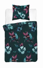 posciel-satynowa-140x200-ciemna-zielona-kwiaty-home-satin