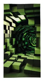 recznik-plazowy-70x140-zielony-tunel-z-efektem-3d-dzieciecy-bawelniany