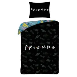 posciel-140x200-friends-czarna-niebieska-poszewka-70x90-kids-halantex