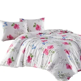 posciel-flanelowa-220x200-biala-rozowa-kwiaty-liscie-flanelove