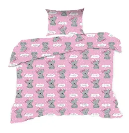 posciel-90x120-misie-rozowa-szara-kids-z-poszewka-40x60