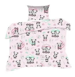posciel-90x120-pandy-rozowa-kolorowa-kids-z-poszewka-40x60