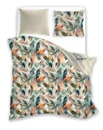 posciel-satynowa-220x200-milargo-verde-005-bezowa-kolorowa-liscie-faro